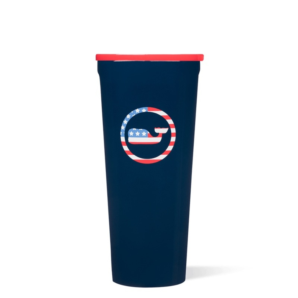 Vineyard Vines Navy Insulated Tumbler with Lid